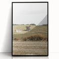 Farmhouse Wall Art - Vintage Country Home with Rolling Green Hills