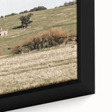 Farmhouse Wall Art - Vintage Country Home with Rolling Green Hills