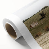 Farmhouse Wall Art - Vintage Country Home with Rolling Green Hills