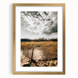 Farmhouse Wall Art - Pastoral Sheep in Field with Rustic Country Charm