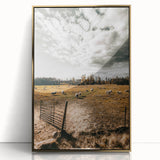 Farmhouse Wall Art - Pastoral Sheep in Field with Rustic Country Charm