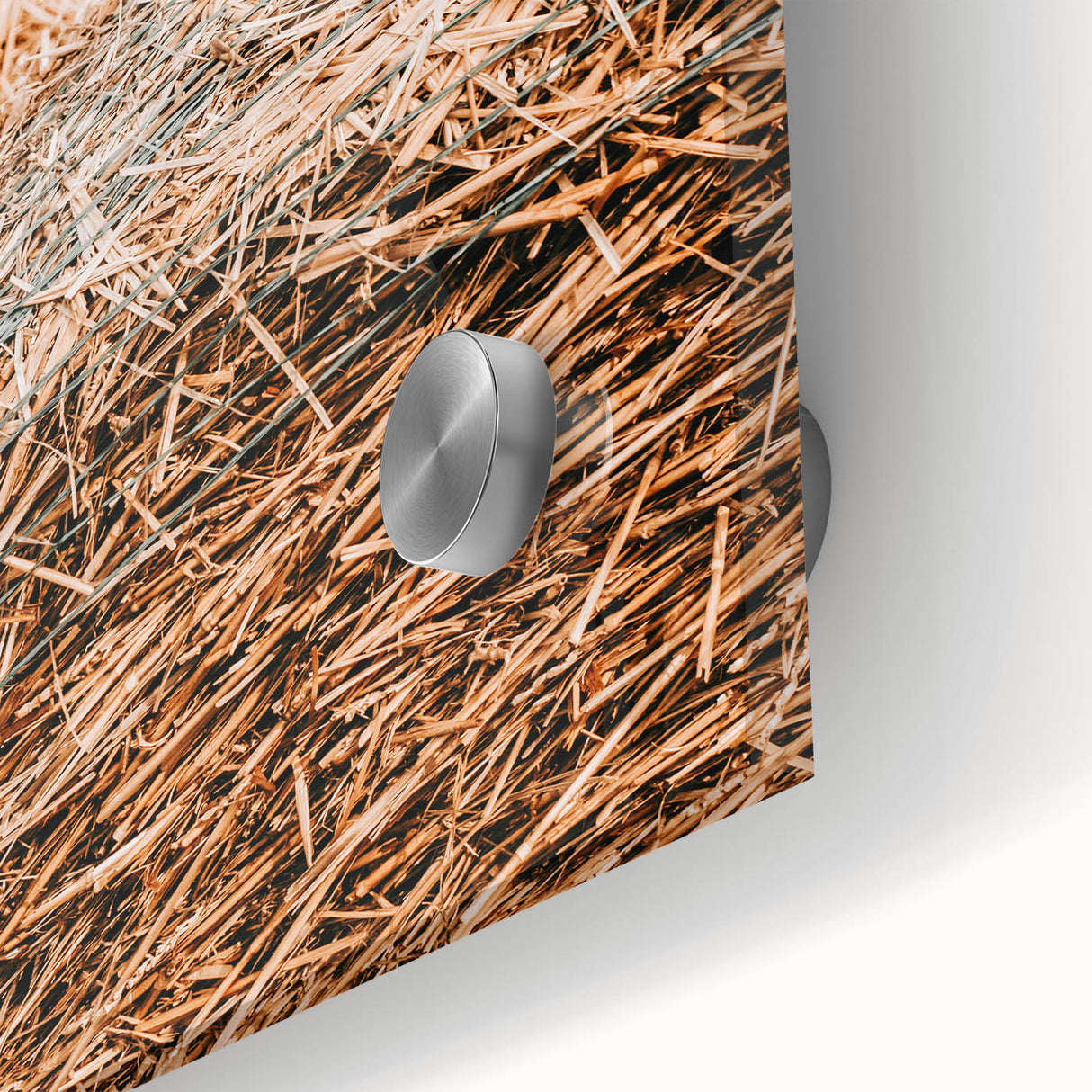 Farmhouse Wall Art - Rustic Close-Up of Hay Bales with Country Charm