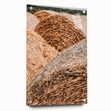 Farmhouse Wall Art - Rustic Close-Up of Hay Bales with Country Charm