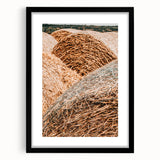 Farmhouse Wall Art - Rustic Close-Up of Hay Bales with Country Charm