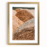 Farmhouse Wall Art - Rustic Close-Up of Hay Bales with Country Charm