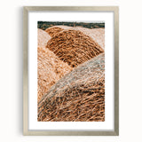 Farmhouse Wall Art - Rustic Close-Up of Hay Bales with Country Charm