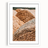 Farmhouse Wall Art - Rustic Close-Up of Hay Bales with Country Charm