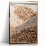 Farmhouse Wall Art - Rustic Close-Up of Hay Bales with Country Charm