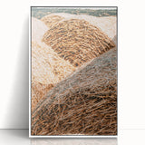 Farmhouse Wall Art - Rustic Close-Up of Hay Bales with Country Charm