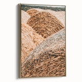 Farmhouse Wall Art - Rustic Close-Up of Hay Bales with Country Charm