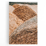 Farmhouse Wall Art - Rustic Close-Up of Hay Bales with Country Charm