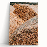 Farmhouse Wall Art - Rustic Close-Up of Hay Bales with Country Charm