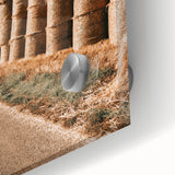 Farmhouse Wall Art - Stacked Hay Bales by Country Road with Rustic Charm