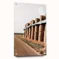 Farmhouse Wall Art - Stacked Hay Bales by Country Road with Rustic Charm
