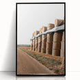 Farmhouse Wall Art - Stacked Hay Bales by Country Road with Rustic Charm