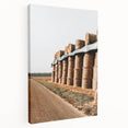 Farmhouse Wall Art - Stacked Hay Bales by Country Road with Rustic Charm