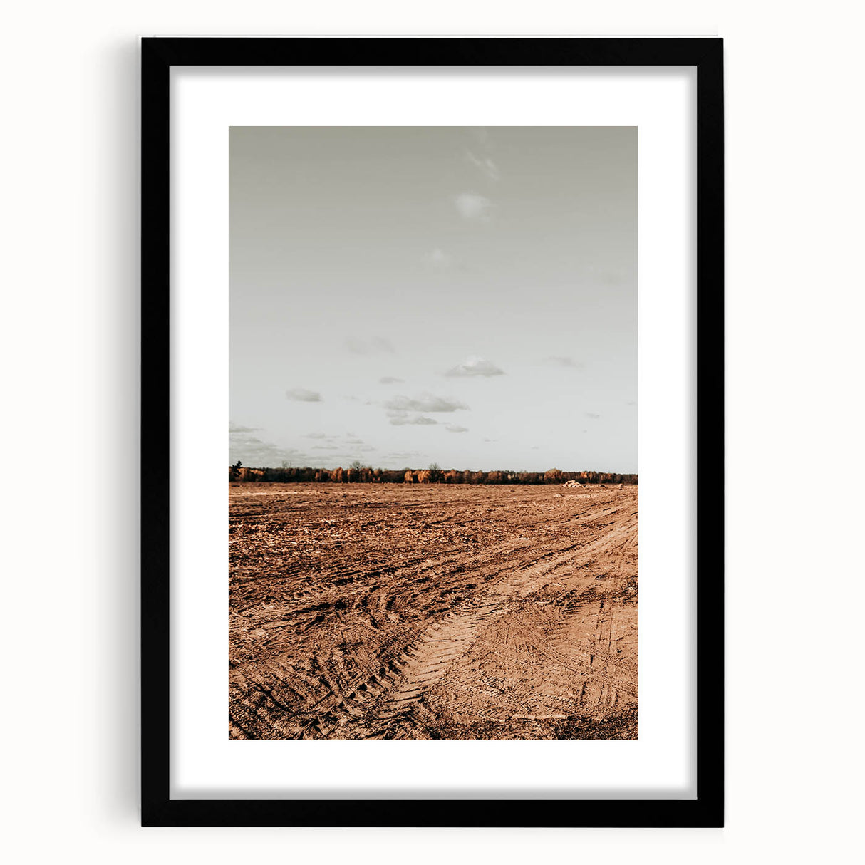 Farmhouse Wall Art - Rustic Plowed Field with Country Farmhouse Charm