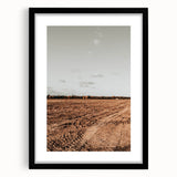 Farmhouse Wall Art - Rustic Plowed Field with Country Farmhouse Charm