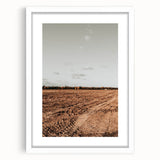 Farmhouse Wall Art - Rustic Plowed Field with Country Farmhouse Charm