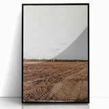 Farmhouse Wall Art - Rustic Plowed Field with Country Farmhouse Charm