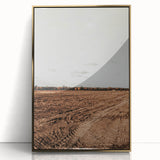 Farmhouse Wall Art - Rustic Plowed Field with Country Farmhouse Charm