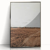 Farmhouse Wall Art - Rustic Plowed Field with Country Farmhouse Charm