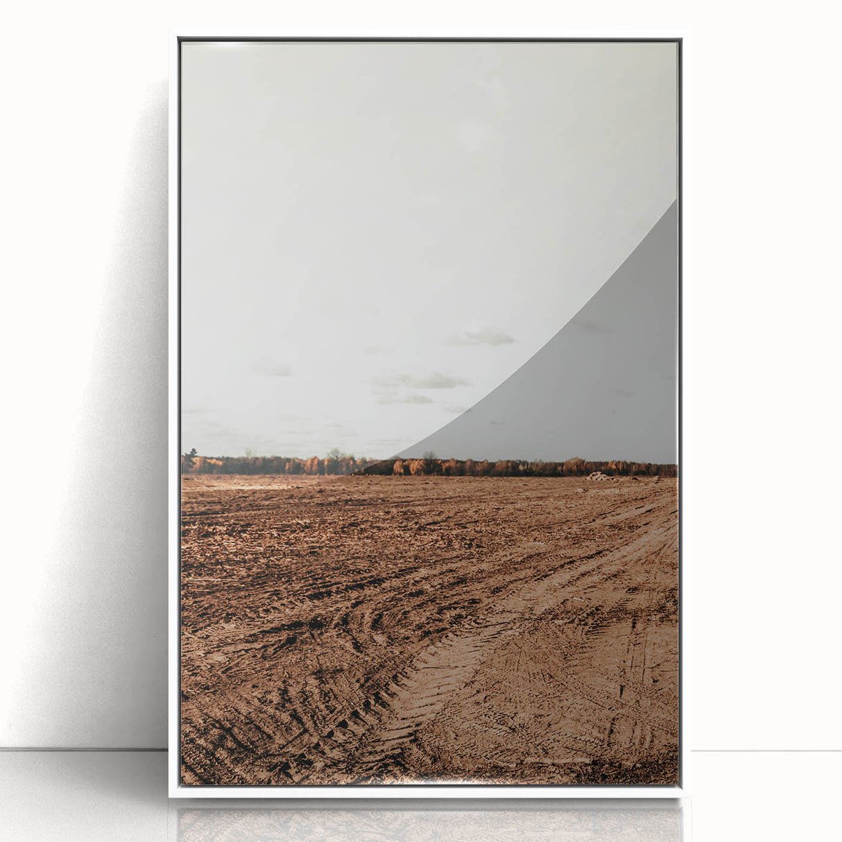 Farmhouse Wall Art - Rustic Plowed Field with Country Farmhouse Charm