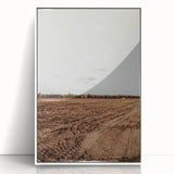 Farmhouse Wall Art - Rustic Plowed Field with Country Farmhouse Charm