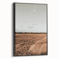 Farmhouse Wall Art - Rustic Plowed Field with Country Farmhouse Charm
