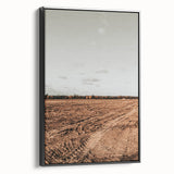 Farmhouse Wall Art - Rustic Plowed Field with Country Farmhouse Charm