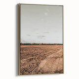 Farmhouse Wall Art - Rustic Plowed Field with Country Farmhouse Charm