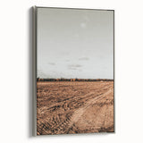 Farmhouse Wall Art - Rustic Plowed Field with Country Farmhouse Charm
