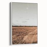 Farmhouse Wall Art - Rustic Plowed Field with Country Farmhouse Charm