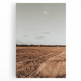Farmhouse Wall Art - Rustic Plowed Field with Country Farmhouse Charm