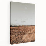 Farmhouse Wall Art - Rustic Plowed Field with Country Farmhouse Charm
