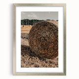 Farmhouse Wall Art - Rustic Hay Bale in Golden Field with Country Charm