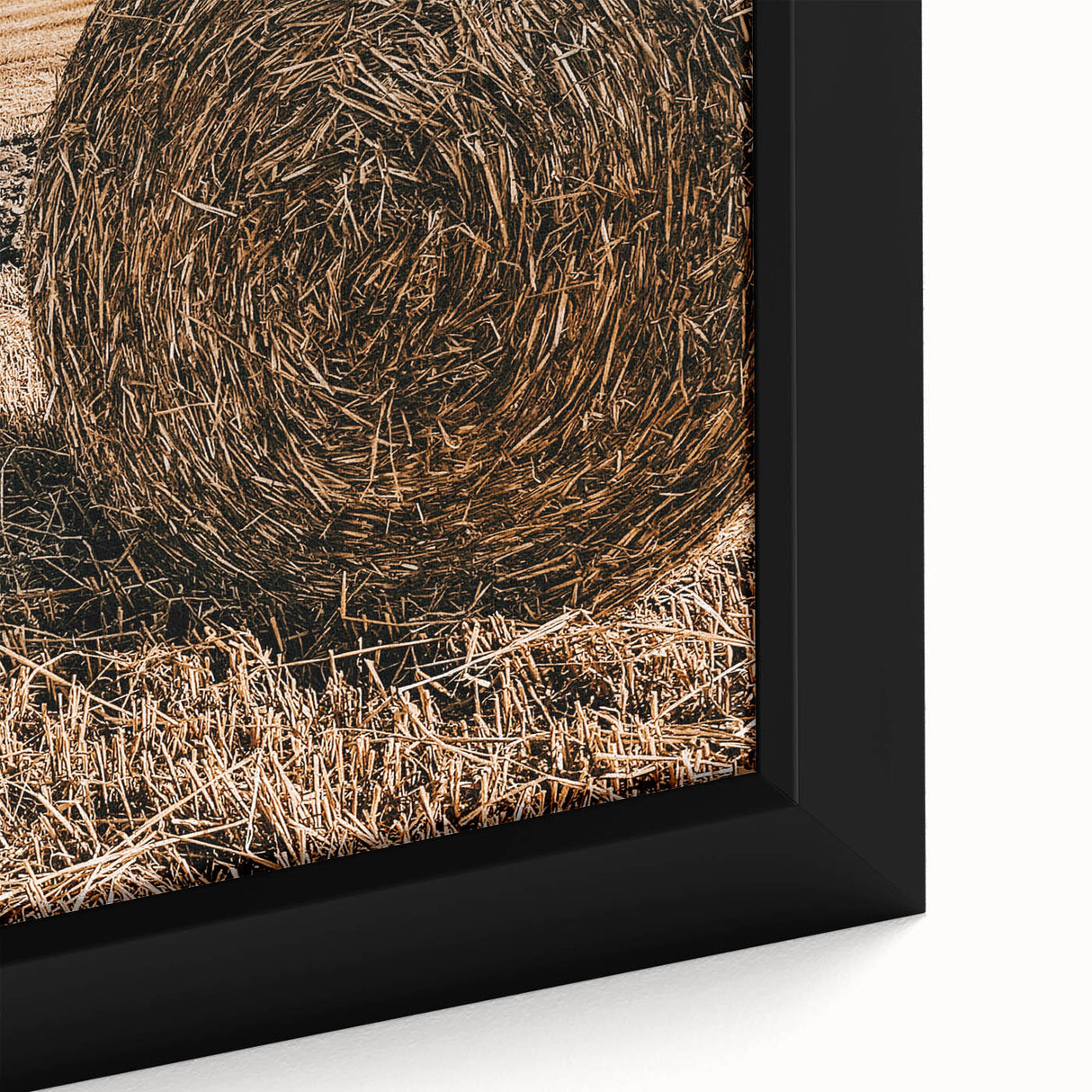 Farmhouse Wall Art - Rustic Hay Bale in Golden Field with Country Charm