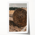 Farmhouse Wall Art - Rustic Hay Bale in Golden Field with Country Charm