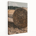 Farmhouse Wall Art - Rustic Hay Bale in Golden Field with Country Charm