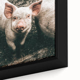 Farmhouse Wall Art - Cute Piglet Close-Up with Rustic Farmhouse Charm
