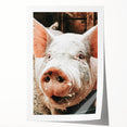 Farmhouse Wall Art - Playful Pig Close-Up with Rustic Farmhouse Charm