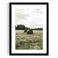 Farmhouse Wall Art - Serene Hay Bales in Open Field with Rustic Charm