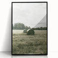 Farmhouse Wall Art - Serene Hay Bales in Open Field with Rustic Charm