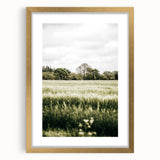 Farmhouse Wall Art - Tranquil Green Field with Trees and Rustic Charm