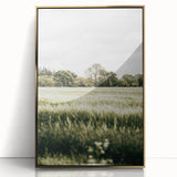 Farmhouse Wall Art - Tranquil Green Field with Trees and Rustic Charm