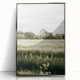 Farmhouse Wall Art - Tranquil Green Field with Trees and Rustic Charm