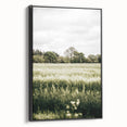 Farmhouse Wall Art - Tranquil Green Field with Trees and Rustic Charm