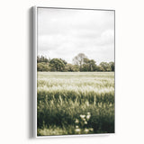 Farmhouse Wall Art - Tranquil Green Field with Trees and Rustic Charm