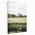 Farmhouse Wall Art - Tranquil Green Field with Trees and Rustic Charm