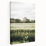 Farmhouse Wall Art - Tranquil Green Field with Trees and Rustic Charm